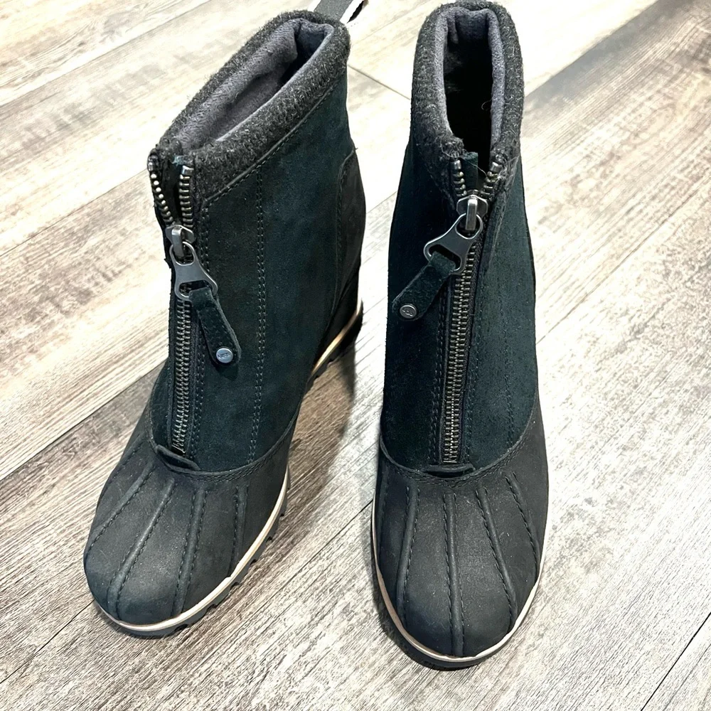UGG Black Wedge Winter Boots - Picture 6 of 11
